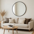 Rei - Round Black Metal Circle Mirror - 70cm x 70cm