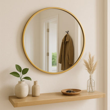 Rei - Round Gold Metal Circle Mirror - 50cm x 50cm