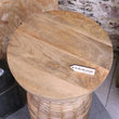 Reiek Wooden Carved Pedestal Side Table