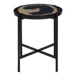 Relic Petrified Wood and Resin Side Table