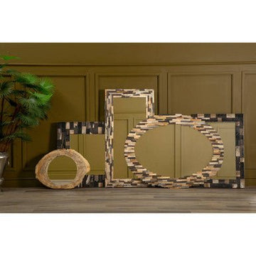 Relic Square Petrified Wood Wall Mirror