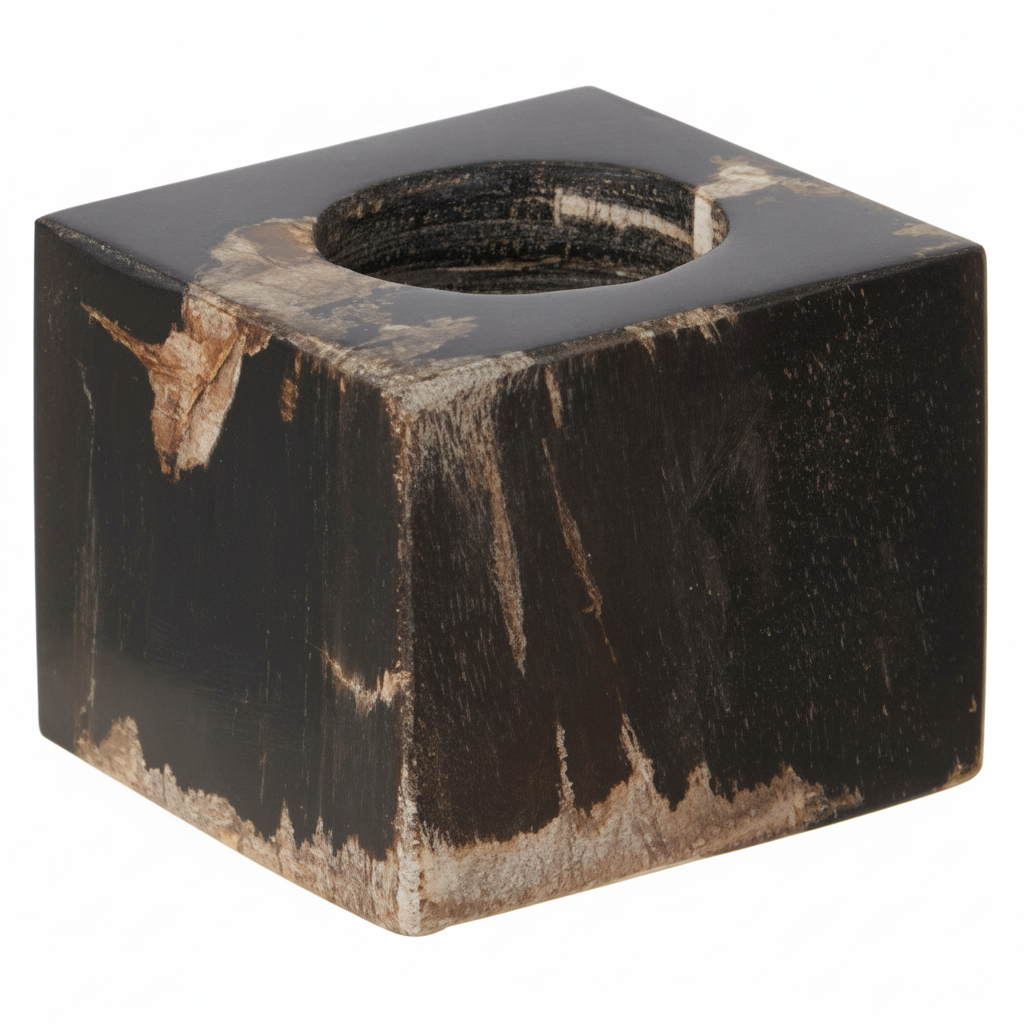 Relic Dark Petrified Wood Tealight Holder