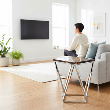 Relic Dark Petrified Wood Top Side Table