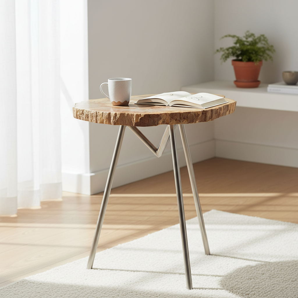 Relic Large Petrified Wood Side Table