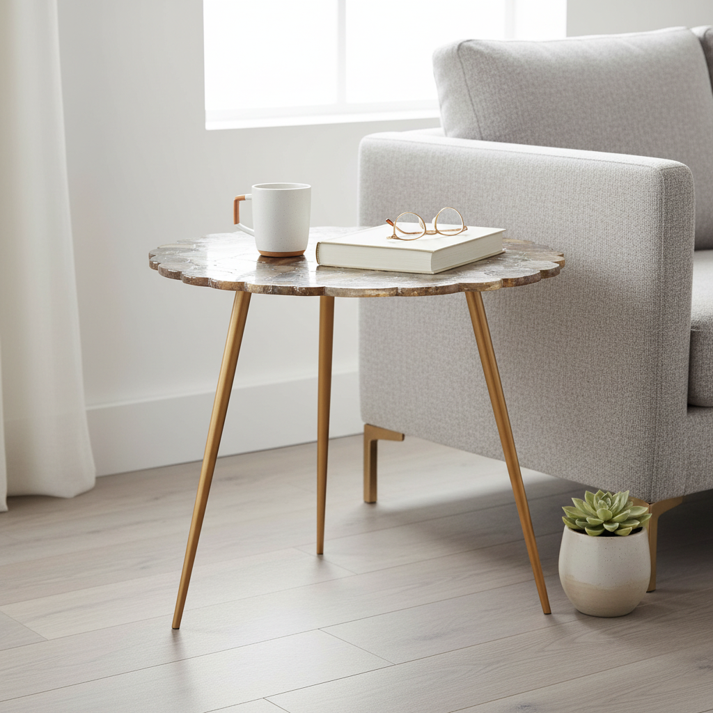 Relic Low Side Table With Agate Stone Top