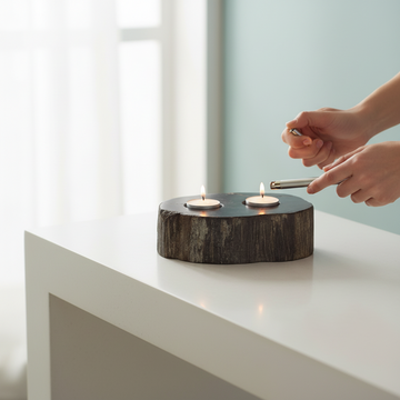 Relic Petrified Wood 2 Tealight Holder