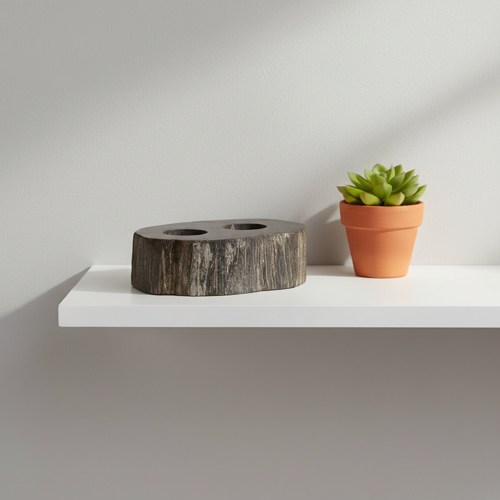 Relic Petrified Wood 2 Tealight Holder