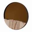 Relic Petrified Wood Tile Small Round Mirror