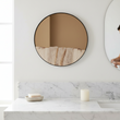 Relic Petrified Wood Tile Small Round Mirror