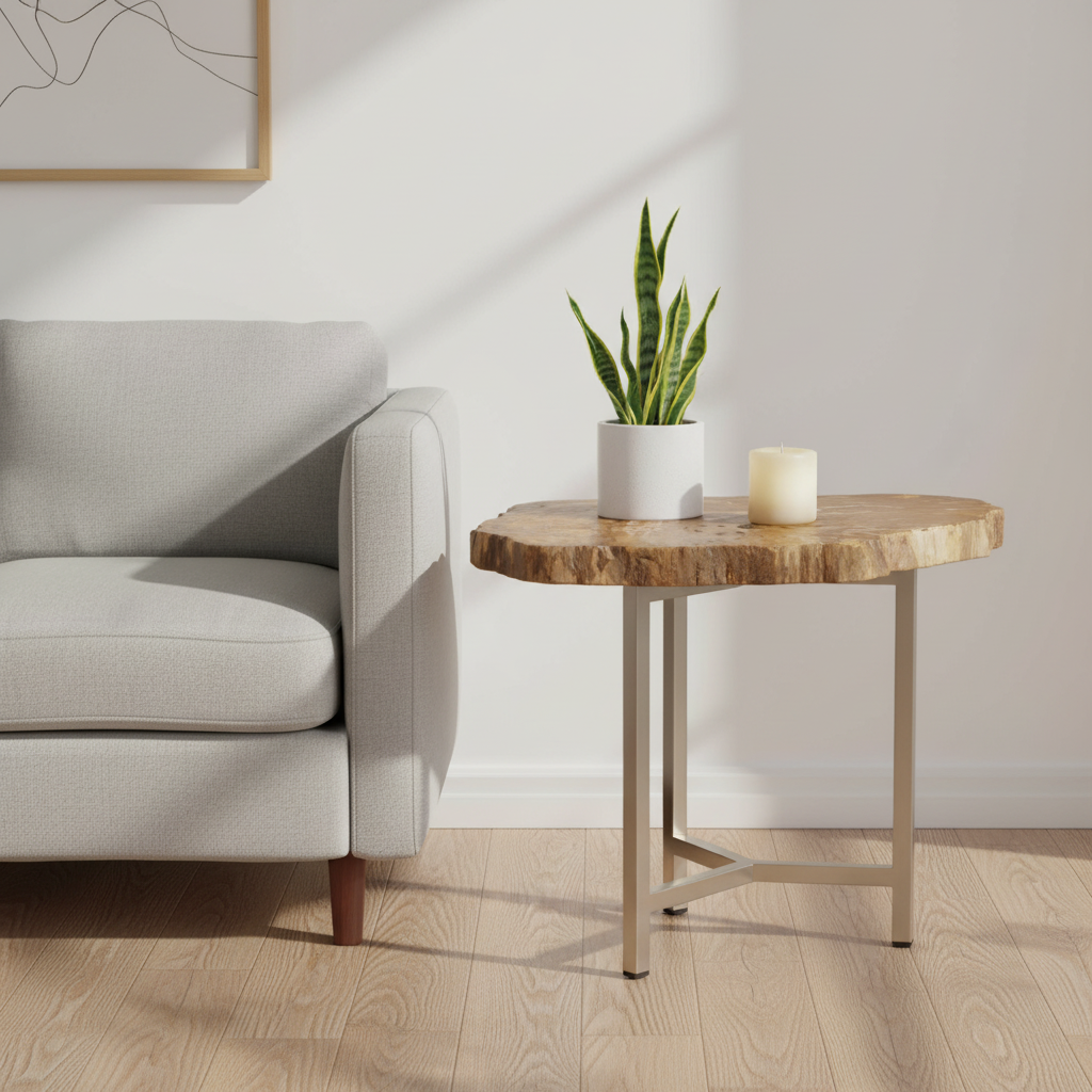 Relic Small Petrified Wood Side Table