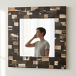 Relic Square Petrified Wood Wall Mirror