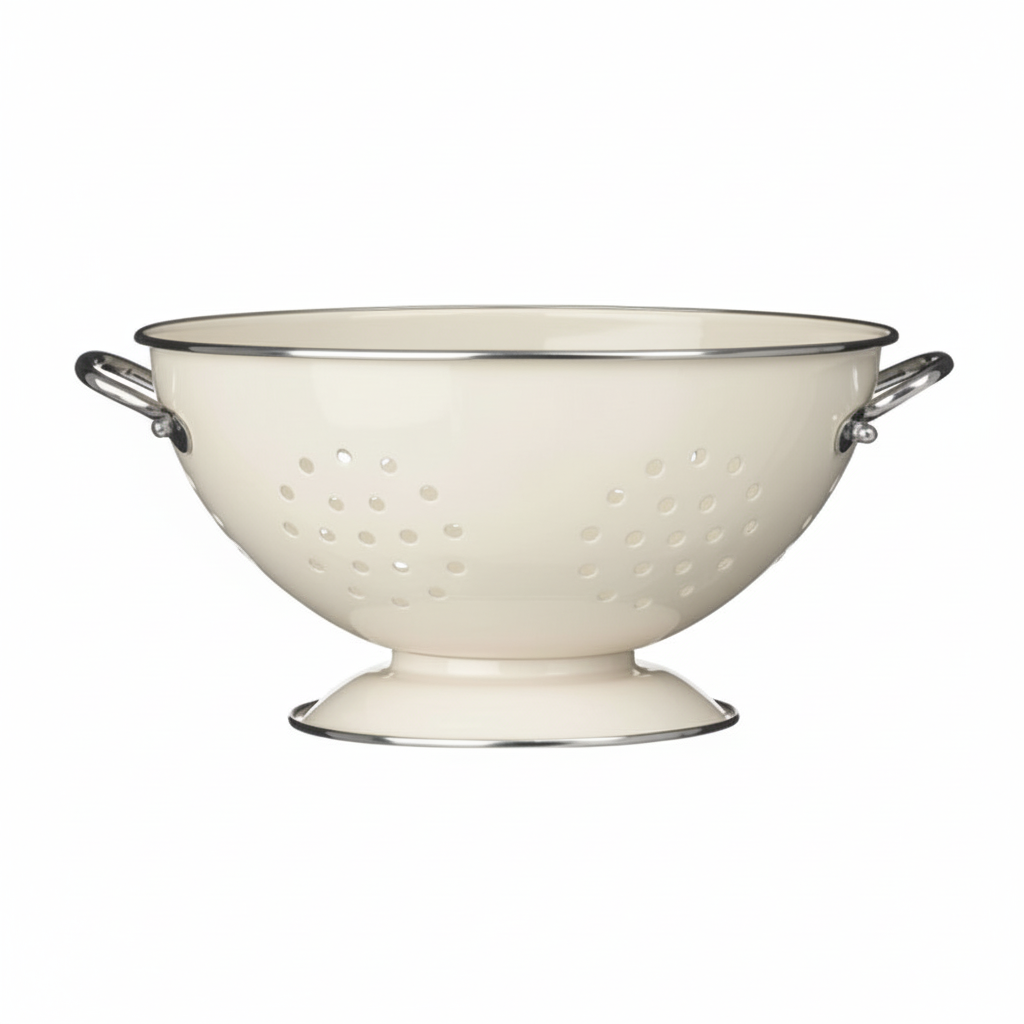 Retro Cream Enamel Colander