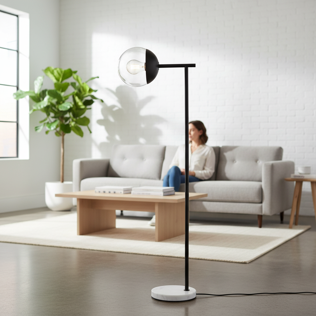 Revive Black Finish Floor Lamp