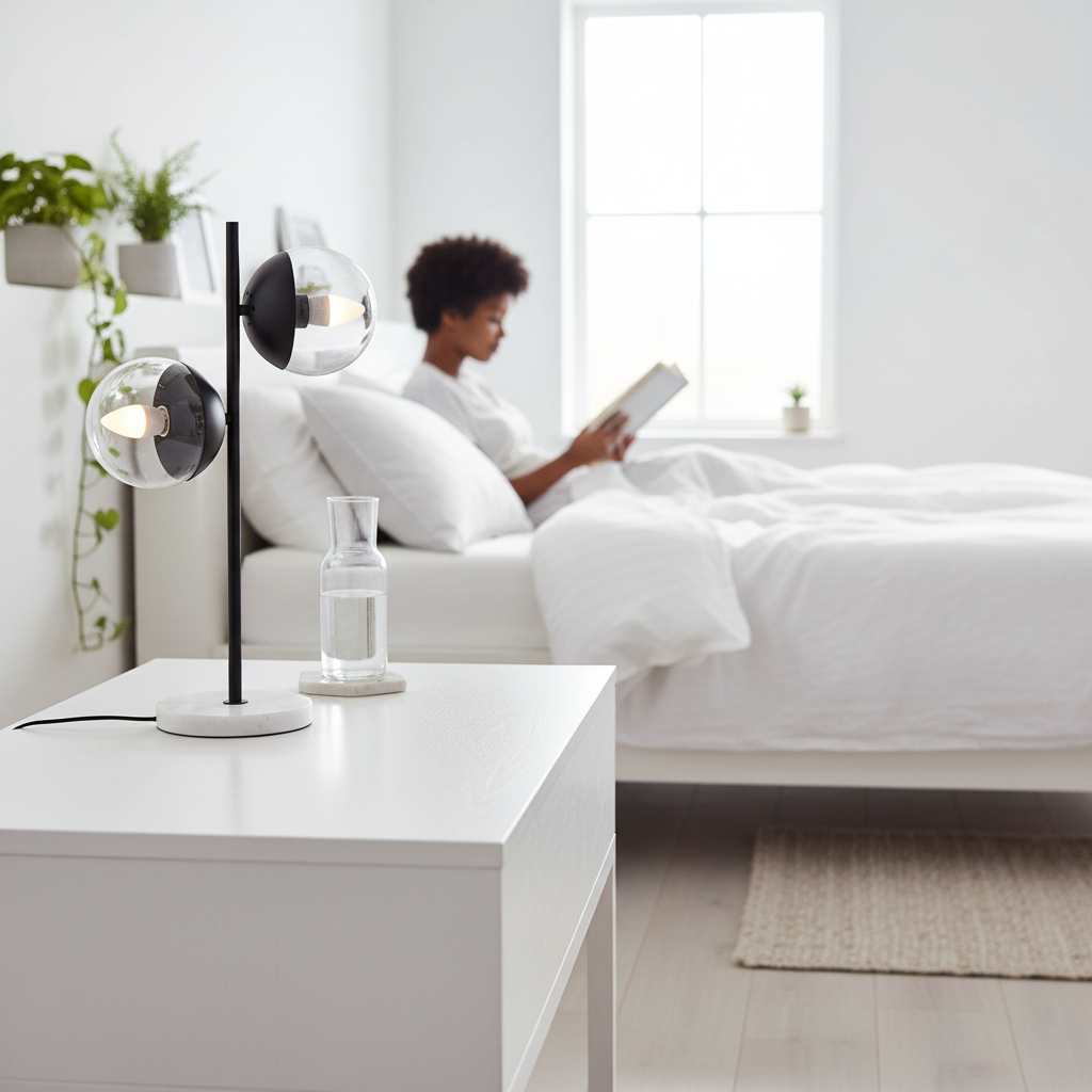 Revive Black Finish Metal 2 Light Table Lamp