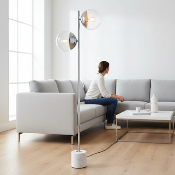 Revive Chrome Finish 2 Light Floor Lamp