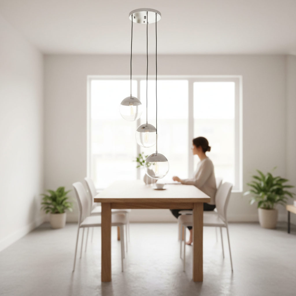 Revive Chrome Finish 3 Pendant Light