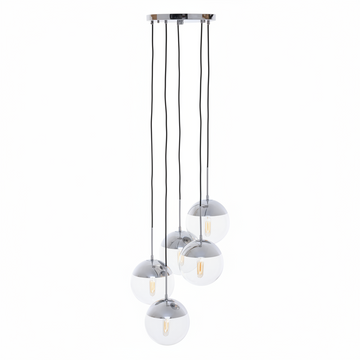 Revive Chrome Finish Five Pendant Lights
