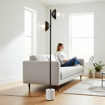 Revive Two Light Black Floor Lamp