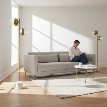 Revive Two Light Gold Finish Floor Lamp