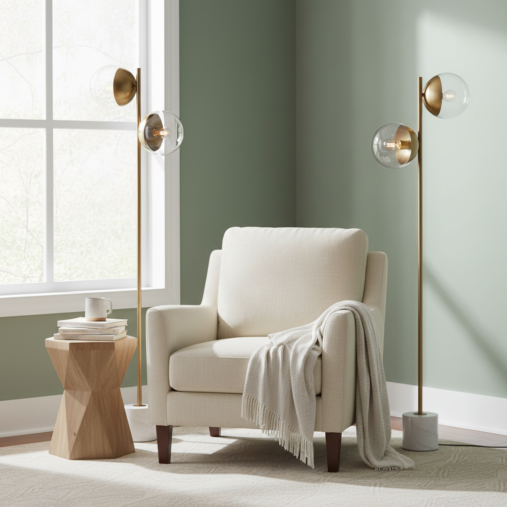 Revive Two Light Gold Finish Floor Lamp