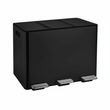 Rex 45L Matte Black 3 Compartment Recycle Bin