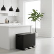 Rex 45L Matte Black 3 Compartment Recycle Bin