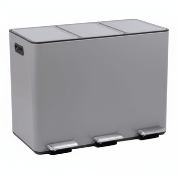 Rex 45L Matte Grey 3 Compartment Recycle Bin