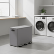 Rex 45L Matte Grey 3 Compartment Recycle Bin