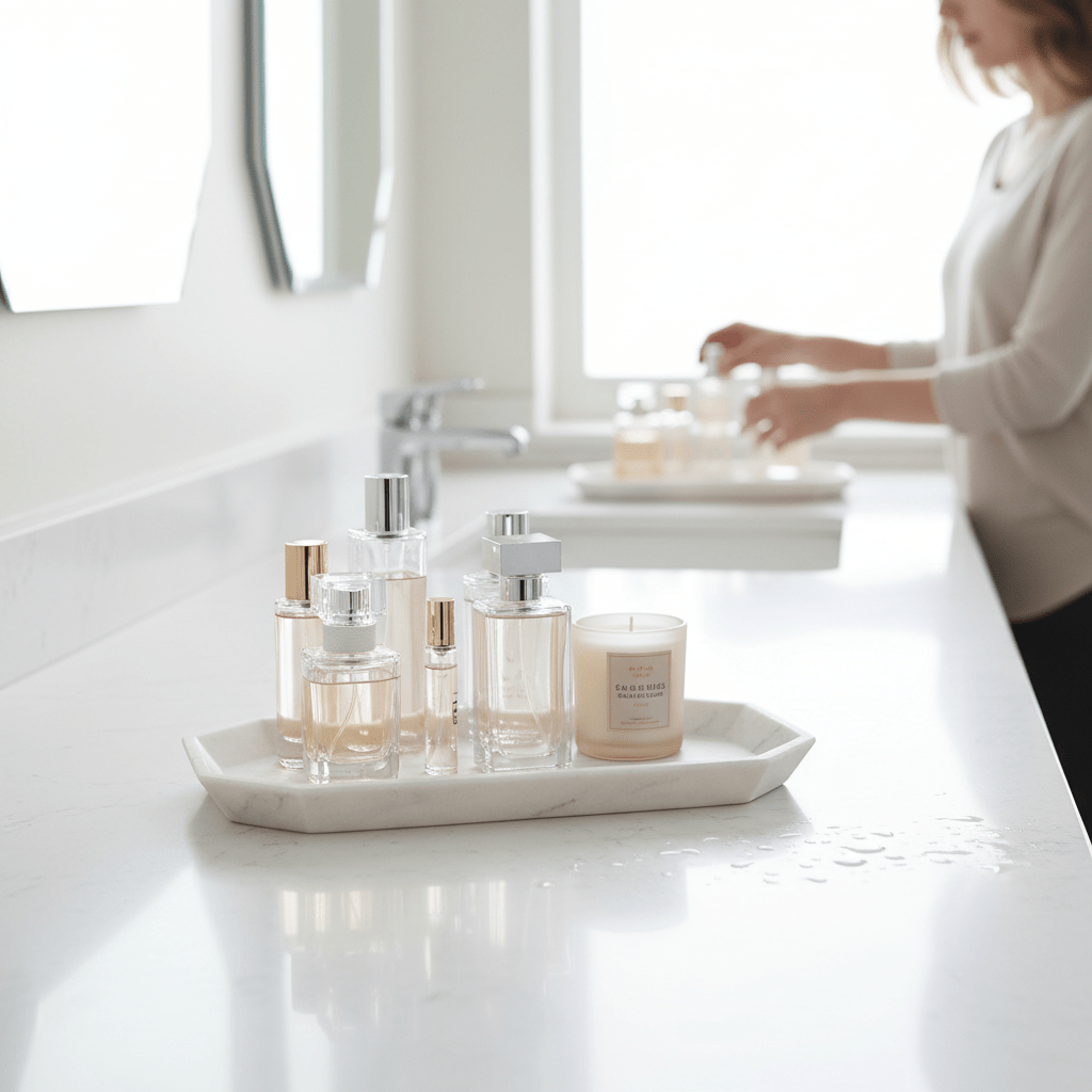 Riviera Marble Effect Vanity Tray