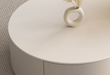 Riviera Round Nesting Coffee Table Set With Ottoman, White