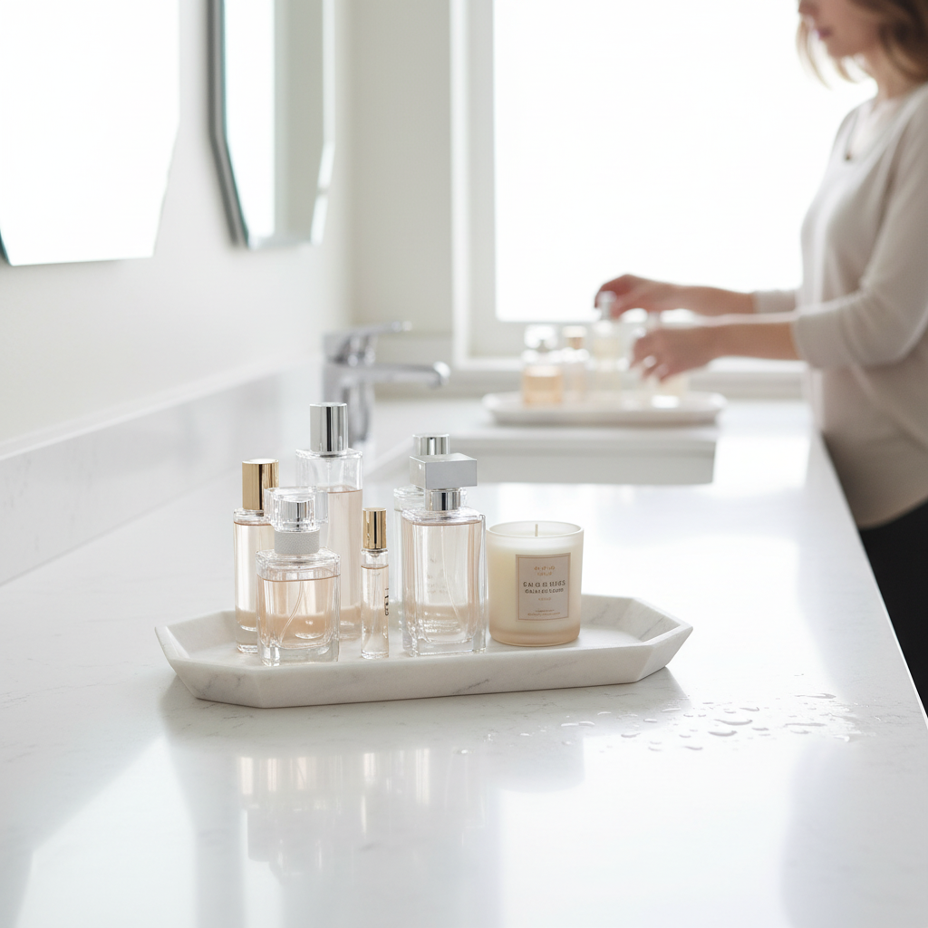 Riviera Marble Effect Vanity Tray