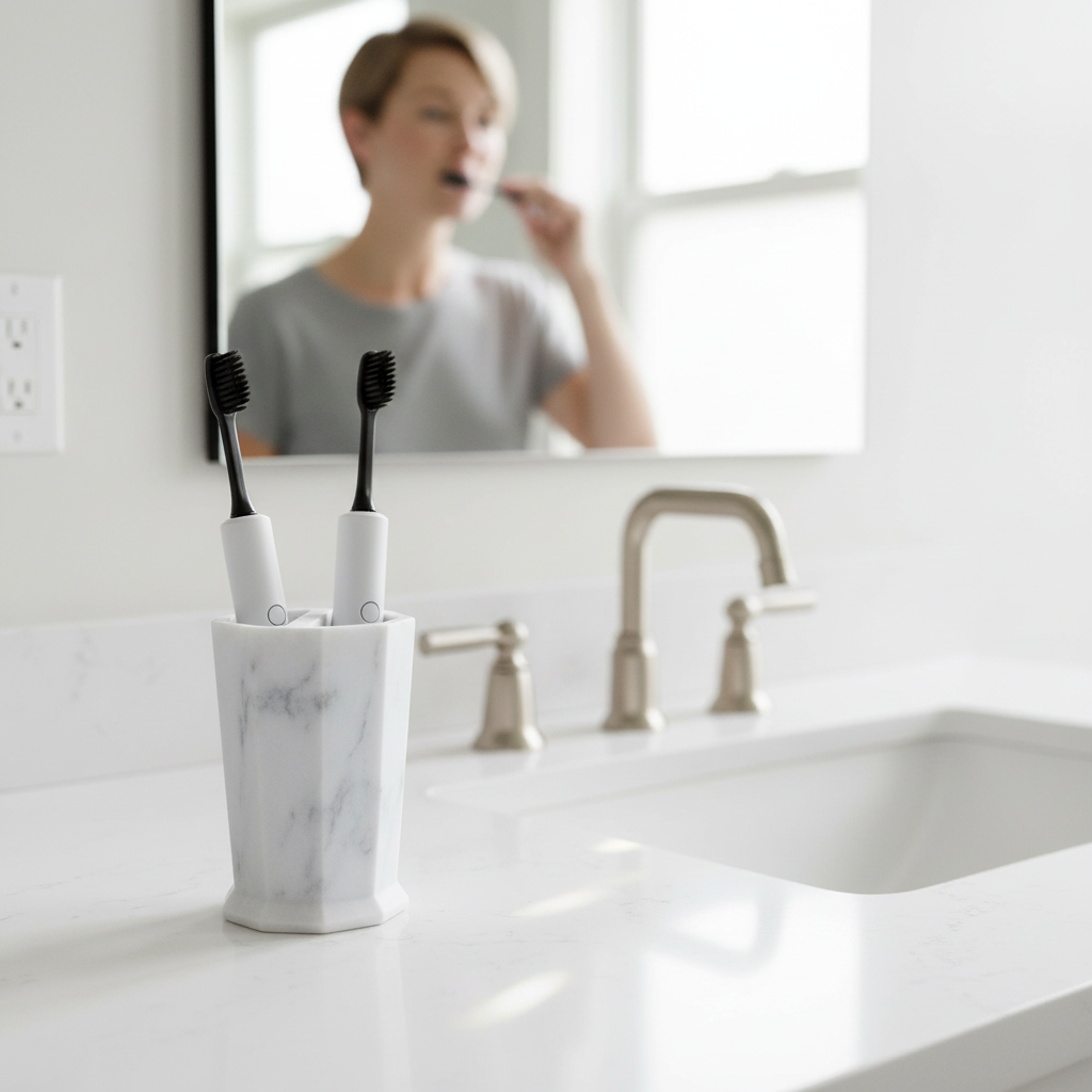 Riviera Two Compartment Toothbrush Holder