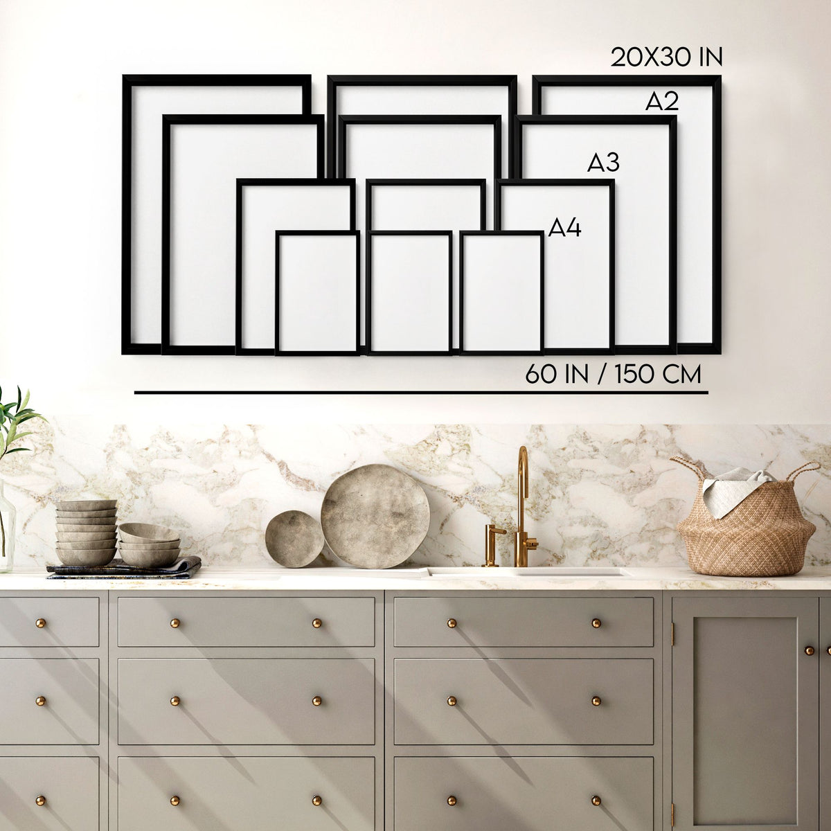 Wall art size guide — Kitchen