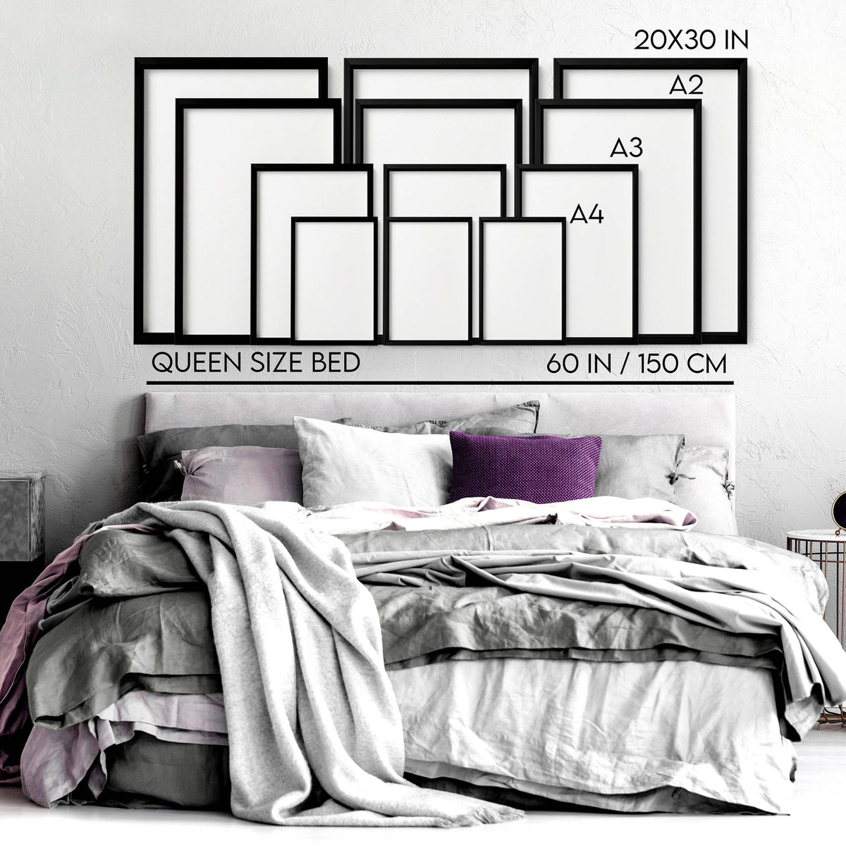Wall art size guide — Bedroom