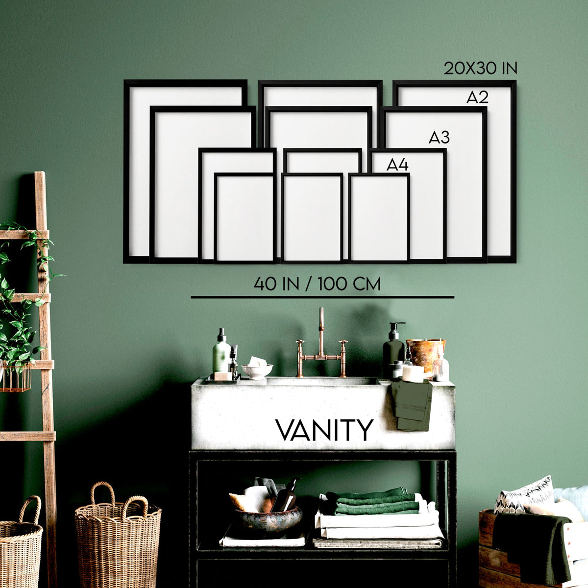 Wall art size guide — Bathroom