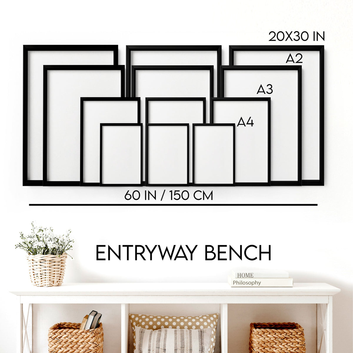 Wall art size guide — Hallway