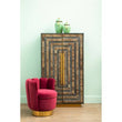 Roselle Recycled Elm Wood Cabinet With Brass Finish Base