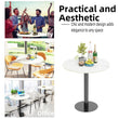 Round Cocktail Table with Metal Base, Cocktail Table, Sintered Stone Top, Kitchen and Dining Counter, 31 in Diameter