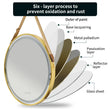 Round LED Illuminated Bathroom Mirror Hanging Wall Vanity Mirror Demister Dimmable Aluminum Fram HD Glass