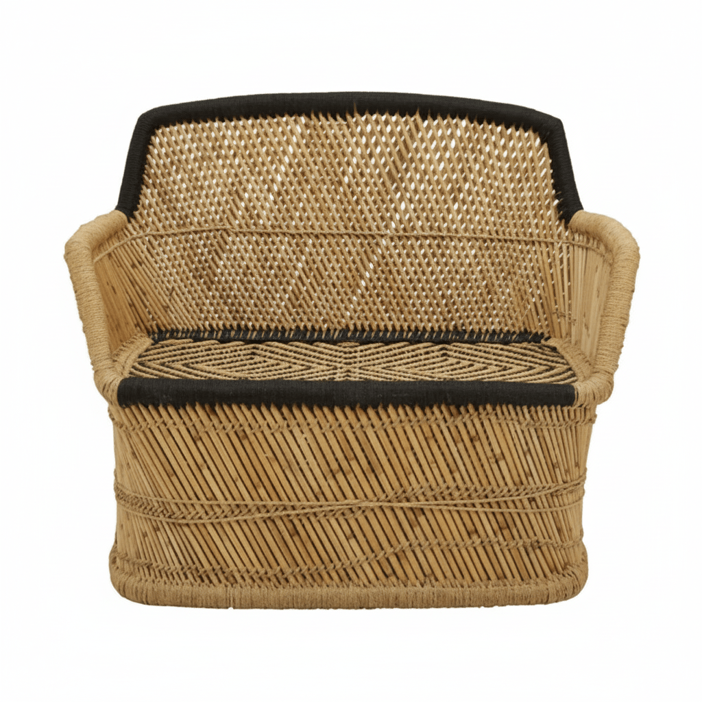 Rowan Two Seater Natural And Black Sofa