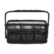 Rustic Black Rattan And Bamboo Caddy Bask