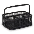 Rustic Black Rattan And Bamboo Caddy Bask
