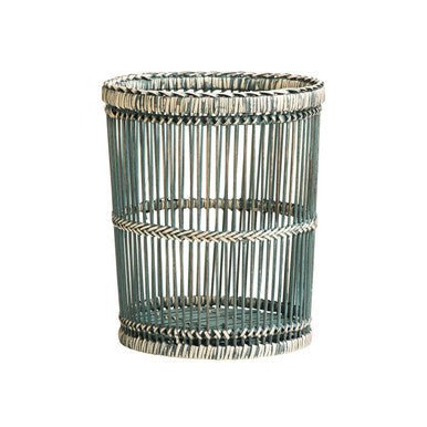 Rustic Rattan/Bamboo Grey Washed Waste Bin