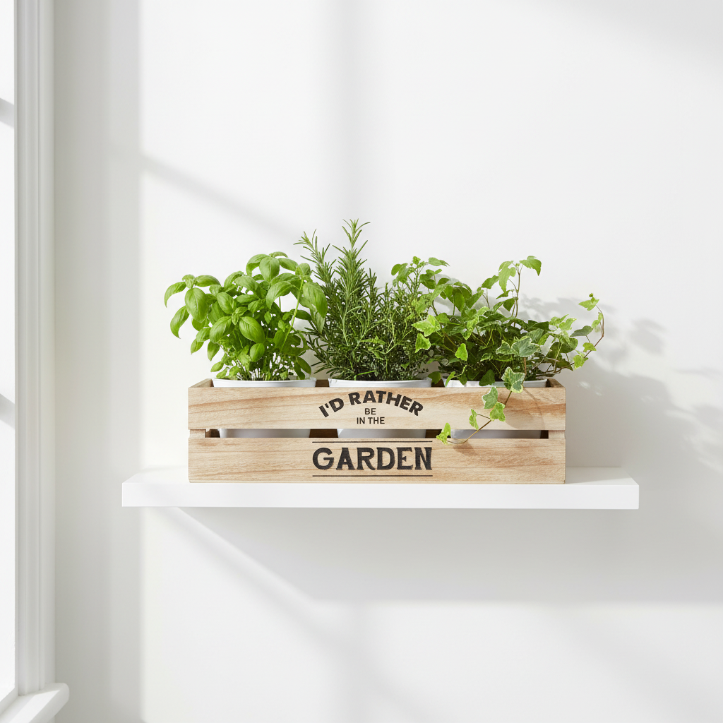 Rustic Natural Planter And Herb Crate