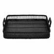 Rustic Rattan And Bamboo Black Rectangul