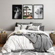 Safari Bedrooms | Set of 3 African Wildlife Wall art Prints