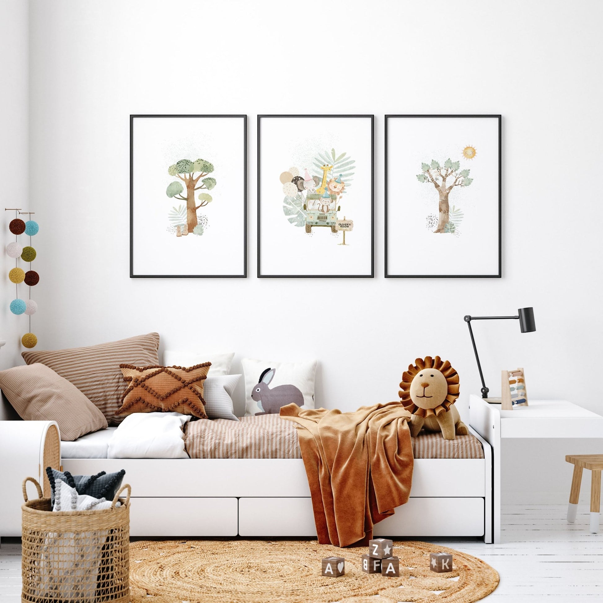 Safari Nursery Pictures | Set of 3 wall art prints