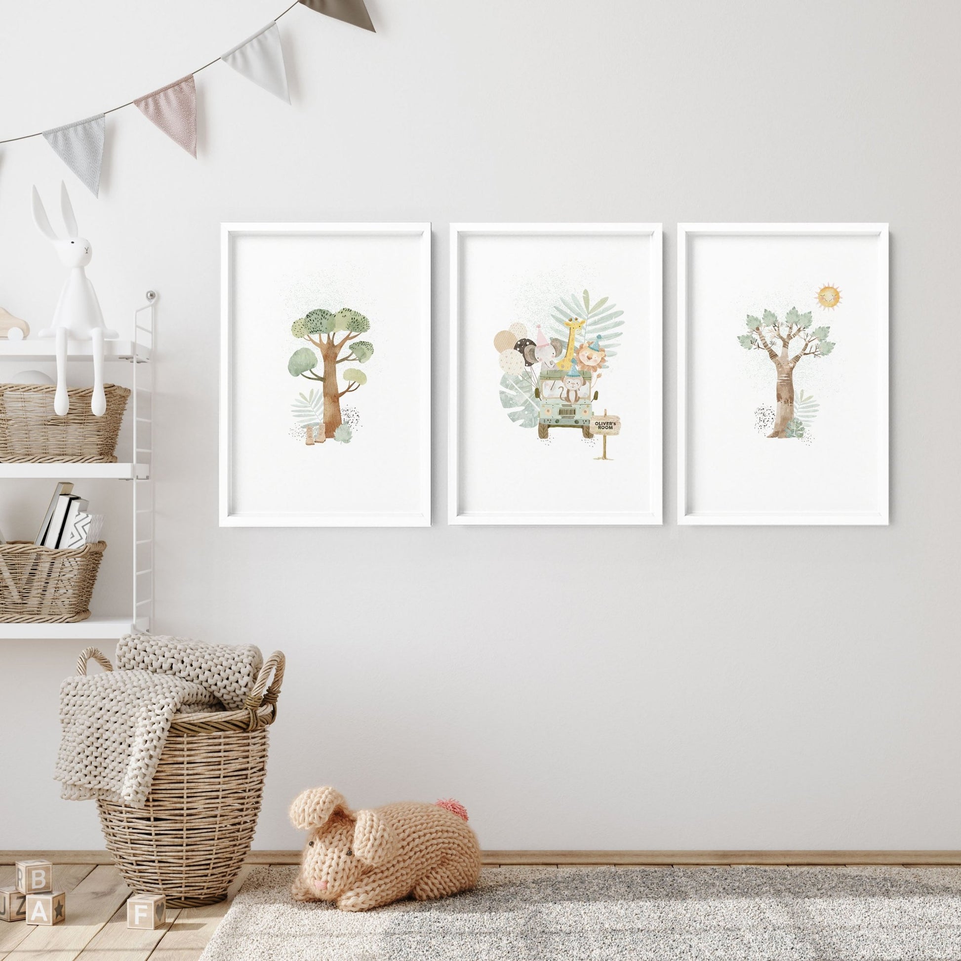 Safari Nursery Pictures | Set of 3 wall art prints