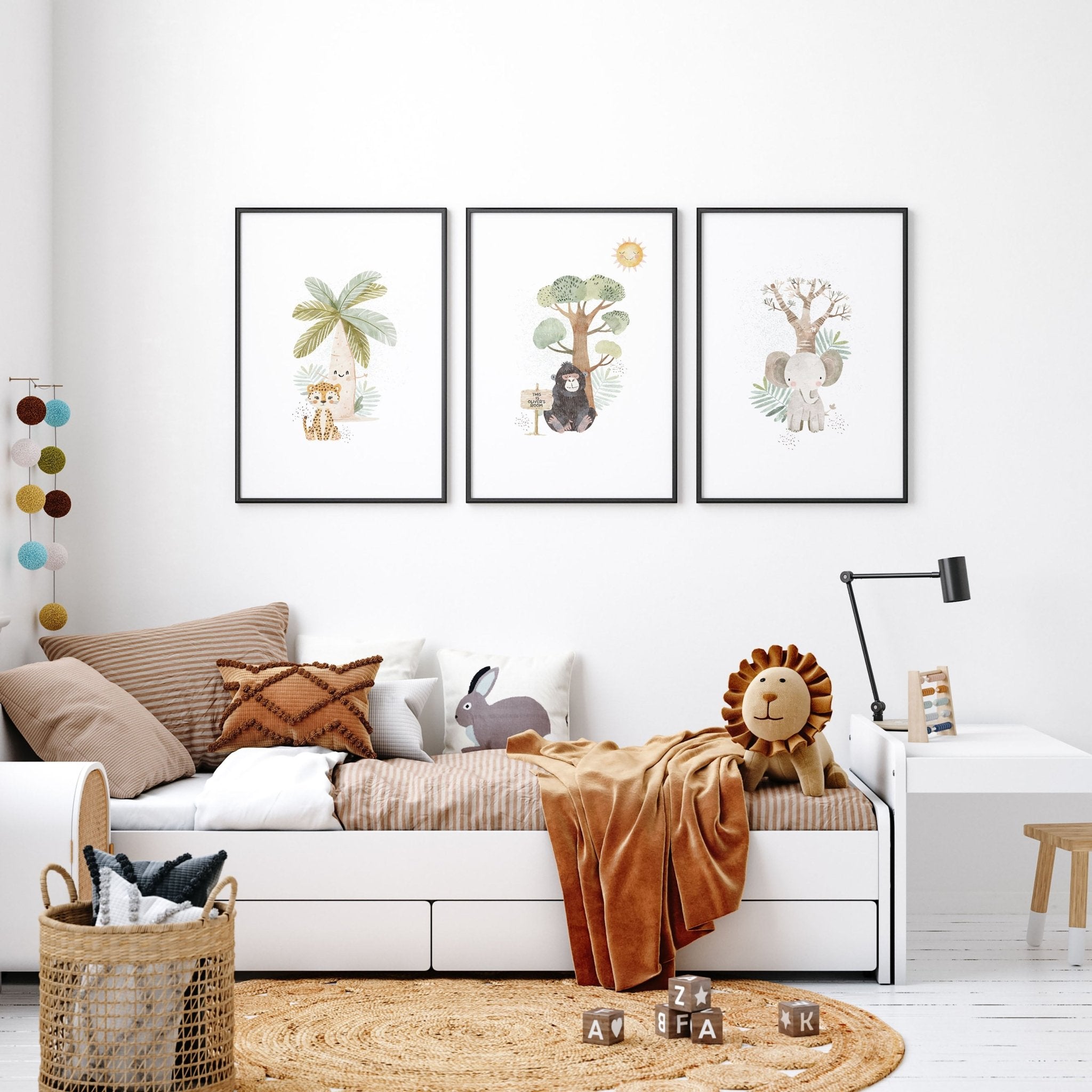 Safari Wall Art For Nursery | Set of 3 wall art prints