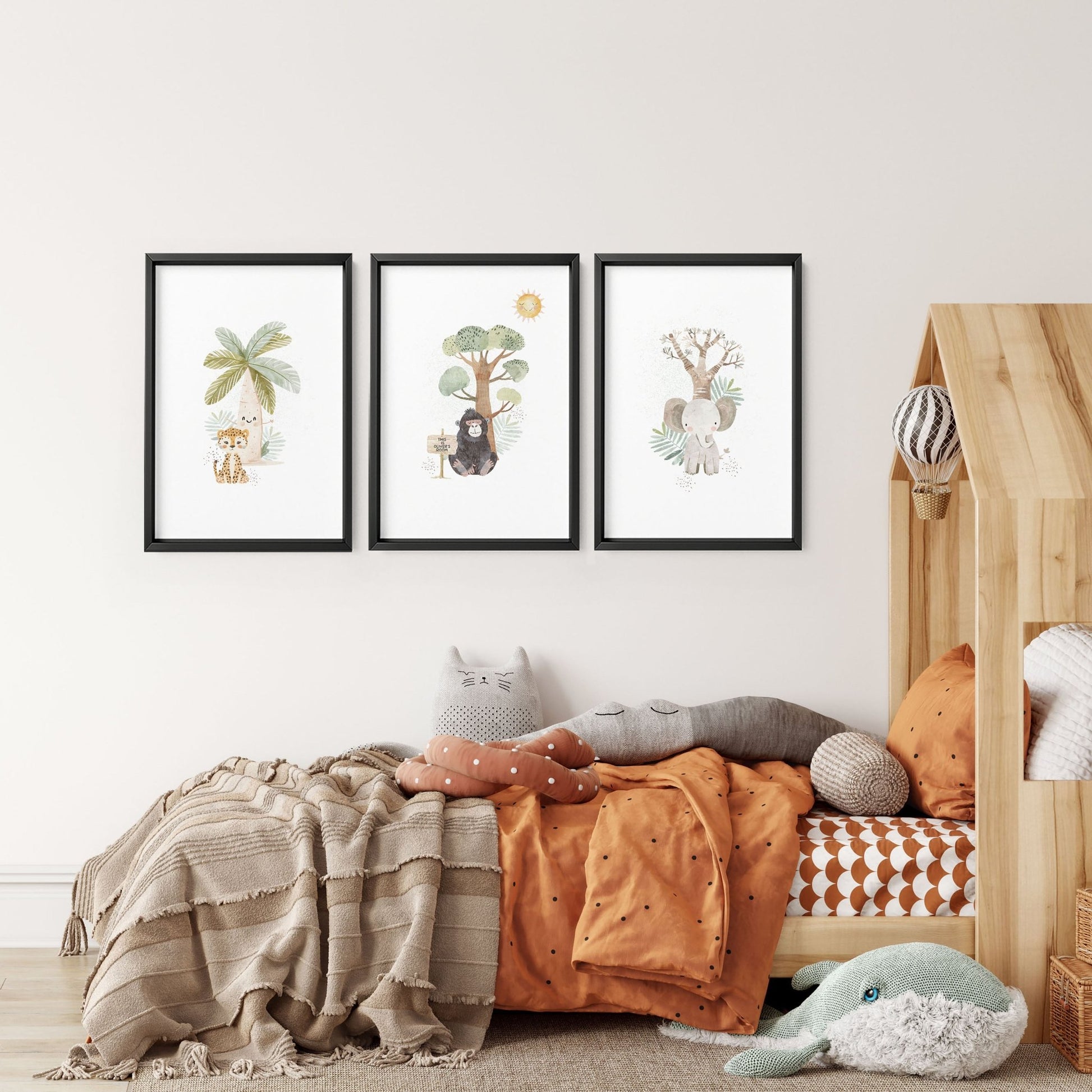 Safari Wall Art For Nursery | Set of 3 wall art prints